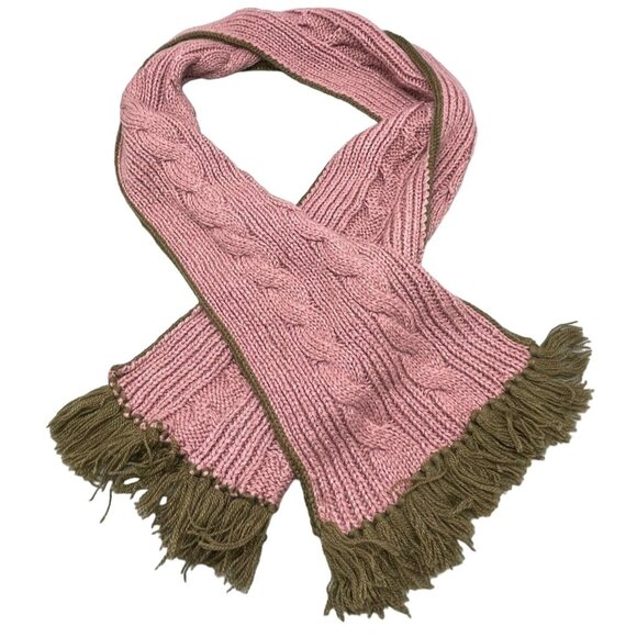 wooden ships paola buendia knit scarf acrylic pink soft fringe 60x10" READ NEW - Picture 1 of 6